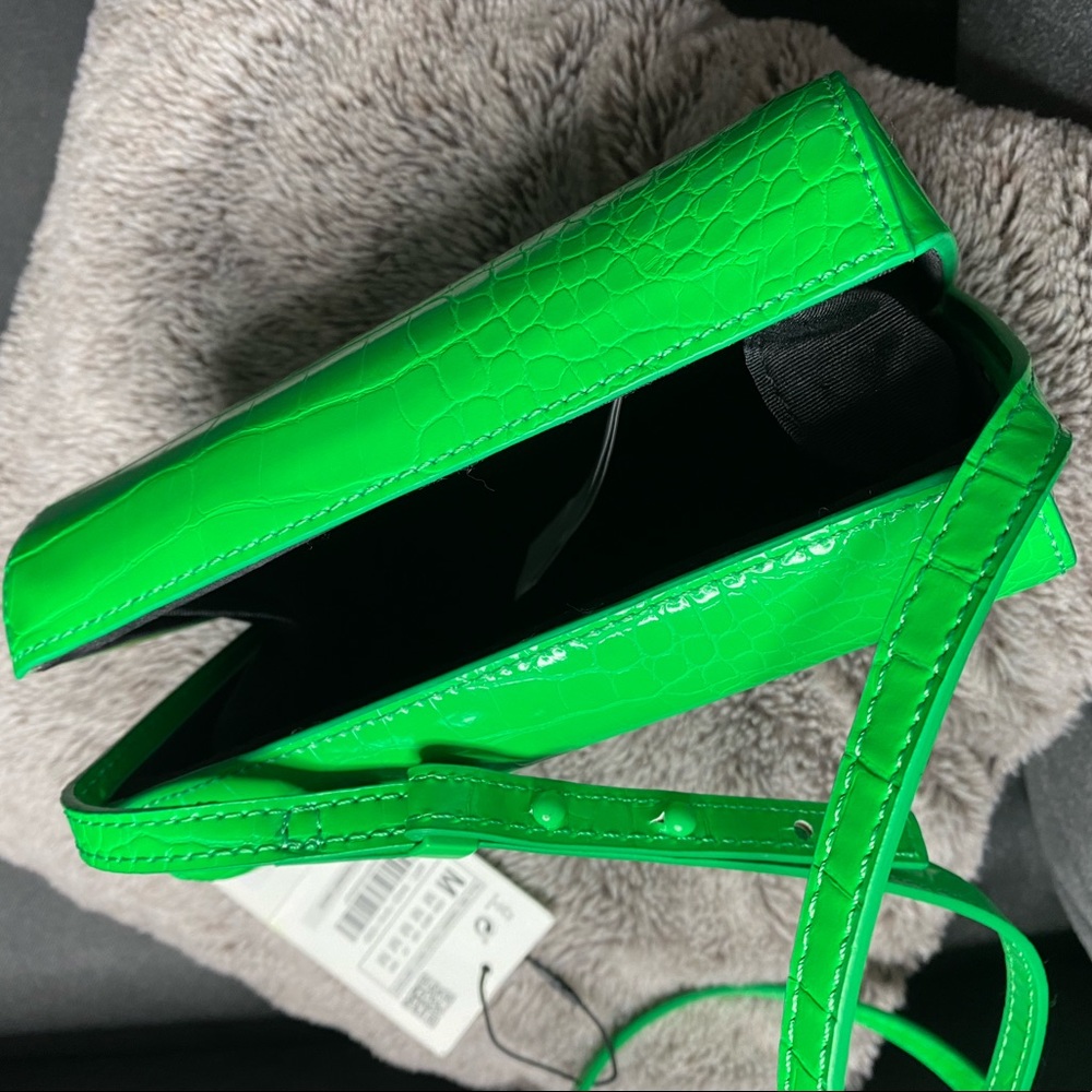 NWT Zara Rigid Embossed Animal Print Crossbody Box Bag Green RARE Bloggers Fav - Picture 12 of 12